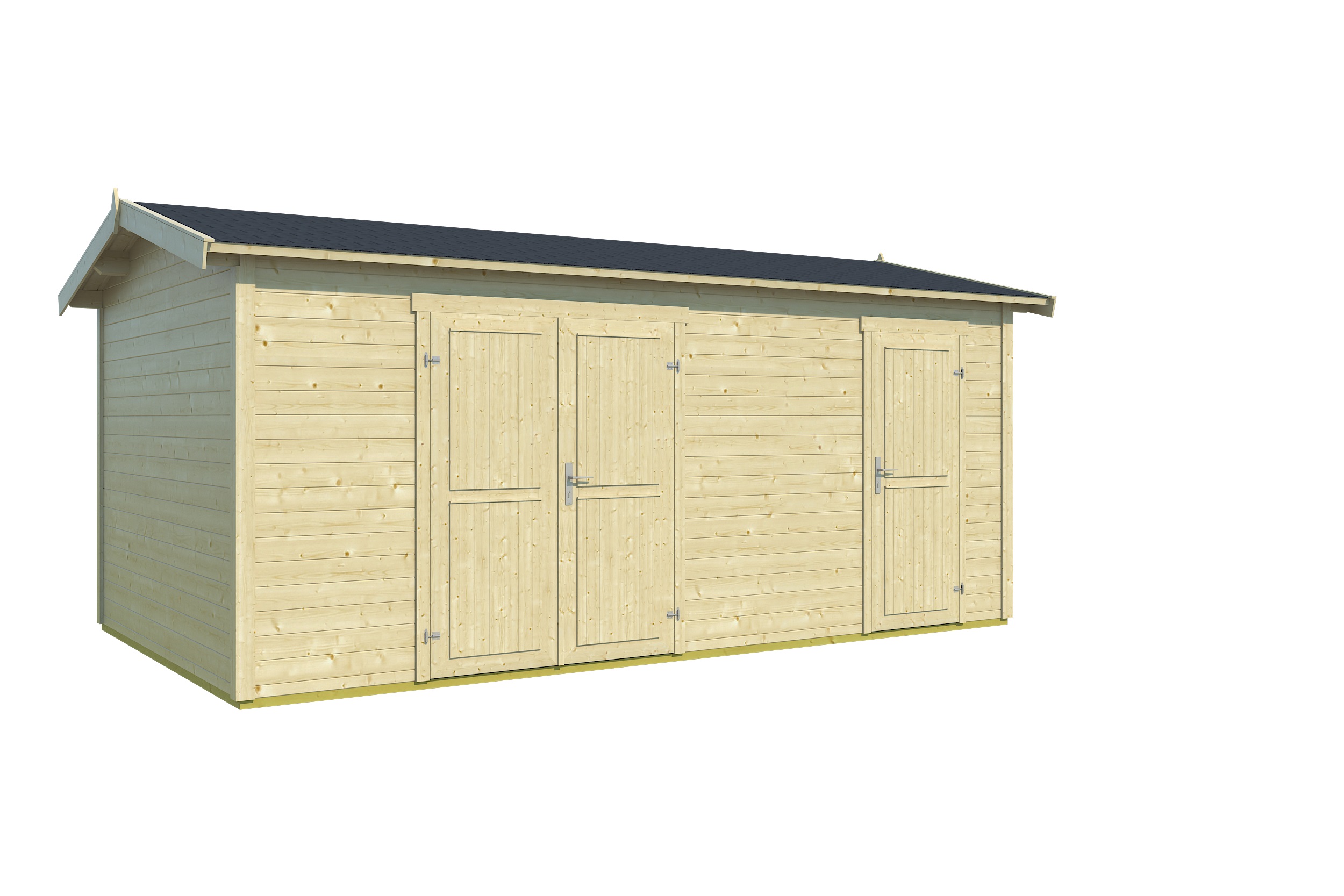 Lasita Maja Tuvalu Xl Holz-Gartenhaus Blockhaus 28mm, 2-Raum, 500x300, Naturbelassen