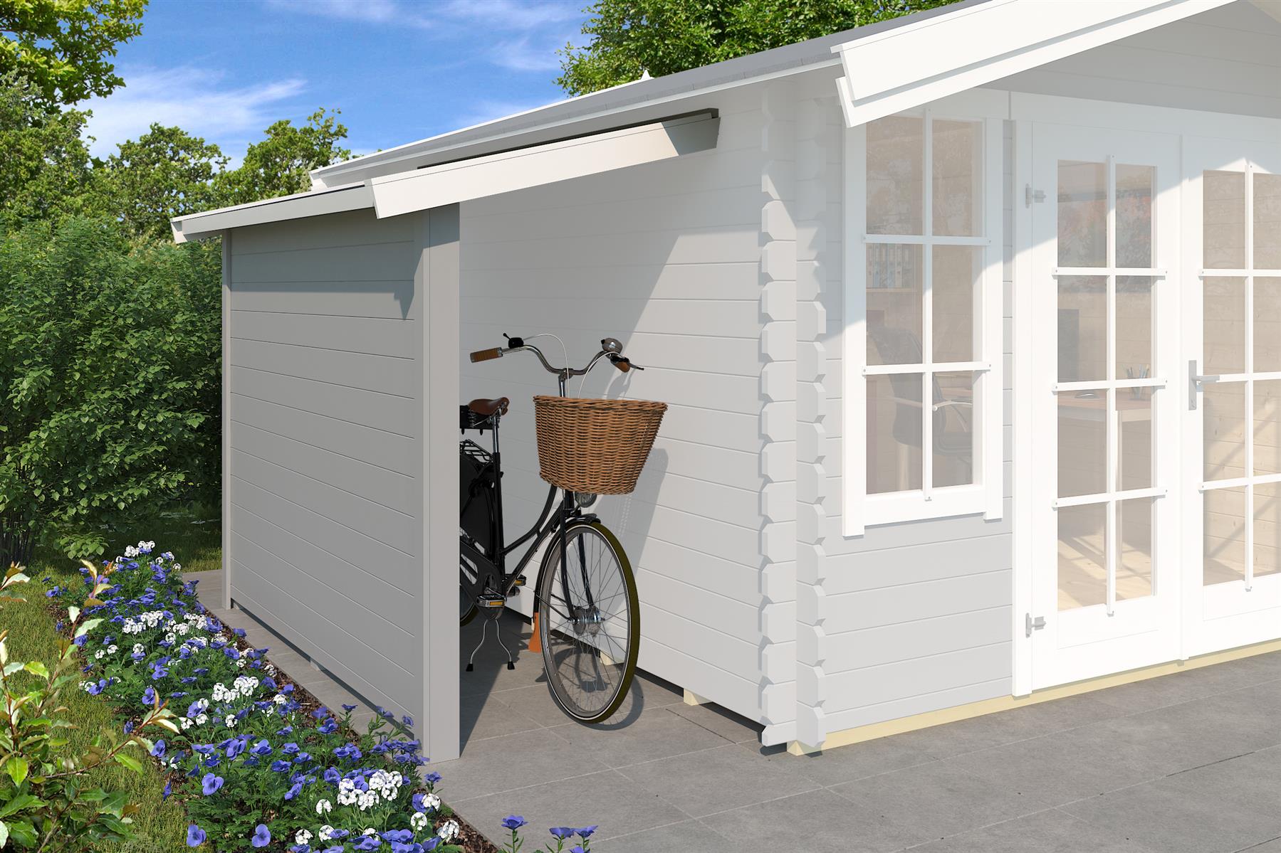 Lasita Maja Schleppdach mit Seitenwand 90 X 240 B Schleppdach 28 mm, 2200x900, Lichtgrau Lasita Maja Schleppdach mit Seitenwand 90 X 240 B Schleppdach 28 mm, 2200x900, Lichtgrau