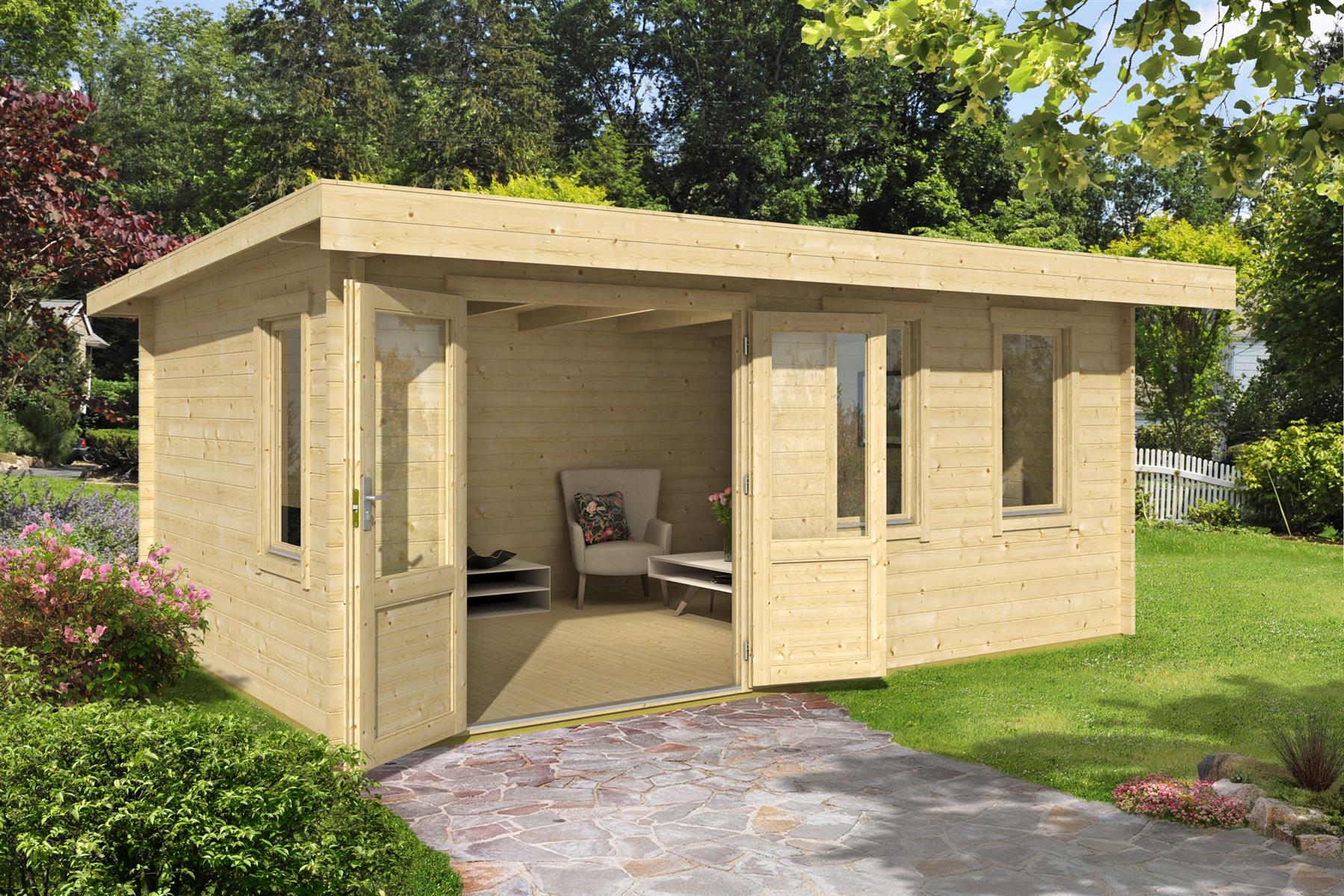 Lasita Maja Baruda 53 Gartenhaus Blockhaus 40 mm, 510 x 330, Naturbelassen Lasita Maja Baruda 53 Gartenhaus Blockhaus 40 mm, 510 x 330, Naturbelassen