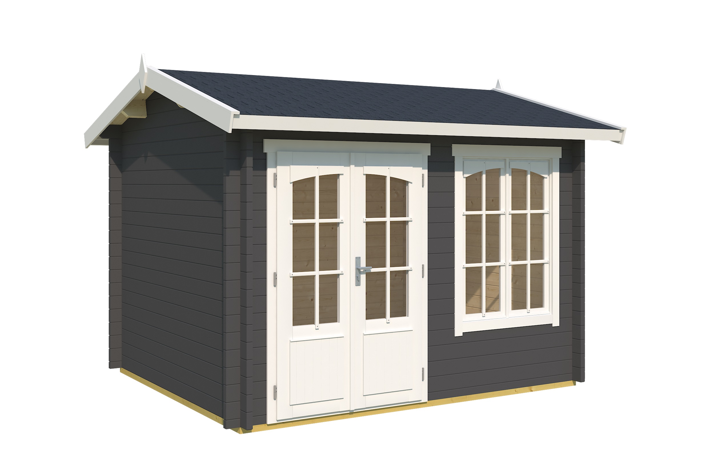 Lasita Maja Alex Gartenhaus Blockhaus 44 mm, 300 x 250, Carbongrau Lasita Maja Alex Gartenhaus Blockhaus 44 mm, 300 x 250, Carbongrau