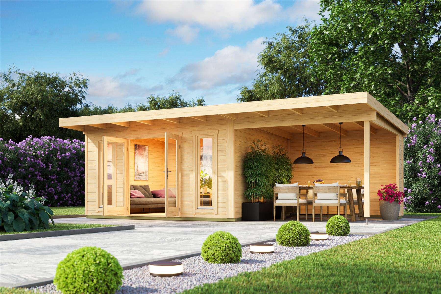 Lasita Maja Sicily Dachverlängerung Anbau für Sicily 44 mm, 300x350, Naturbelassen Lasita Maja Sicily Dachverlängerung Anbau für Sicily 44 mm, 300x350, Naturbelassen