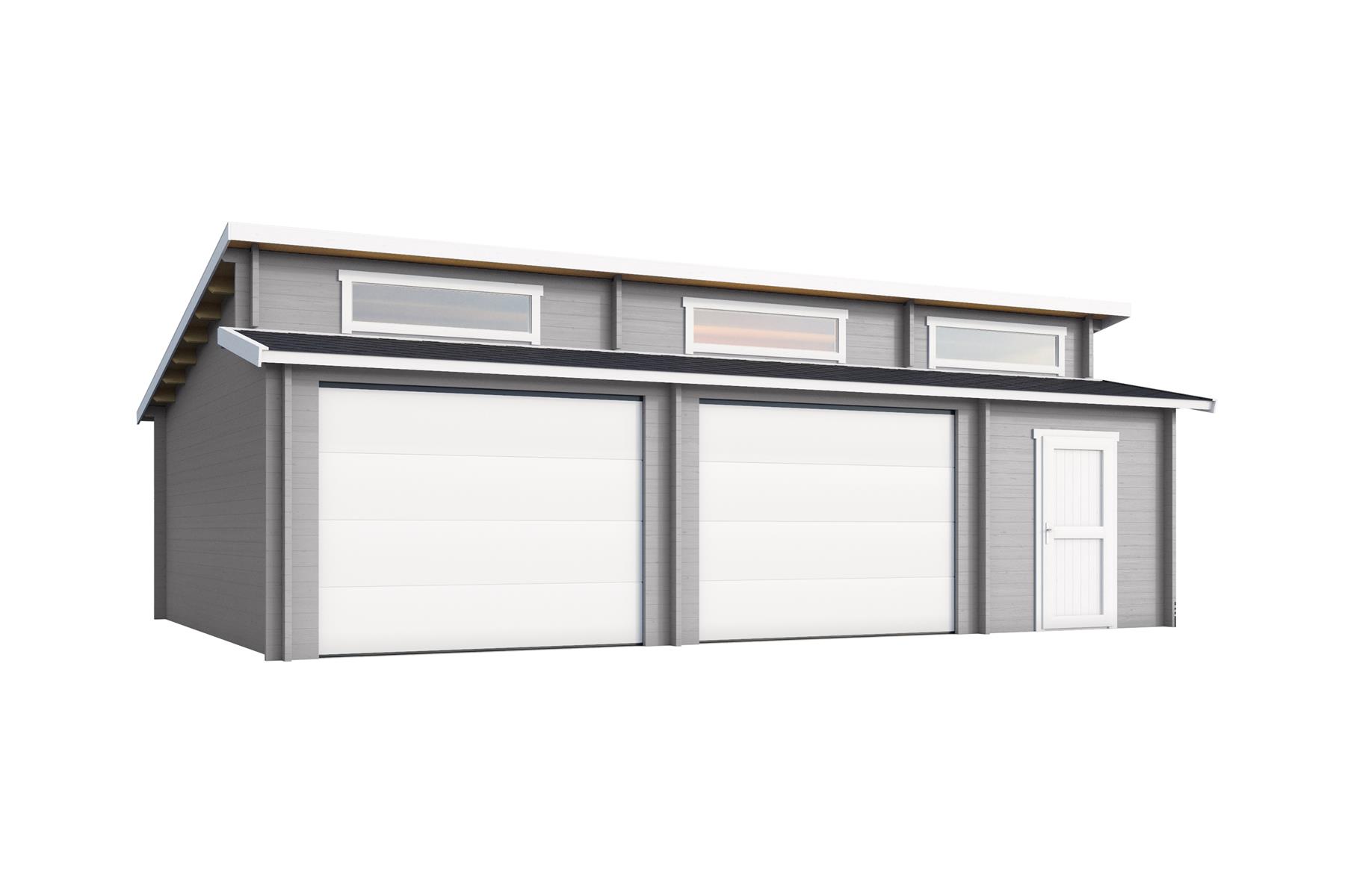 Lasita Maja Hawaii Set mit Sektionaltor Garage 44 mm 2-Raum, 780 x 520, Lichtgrau Lasita Maja Hawaii Set mit Sektionaltor Garage 44 mm 2-Raum, 780 x 520, Lichtgrau