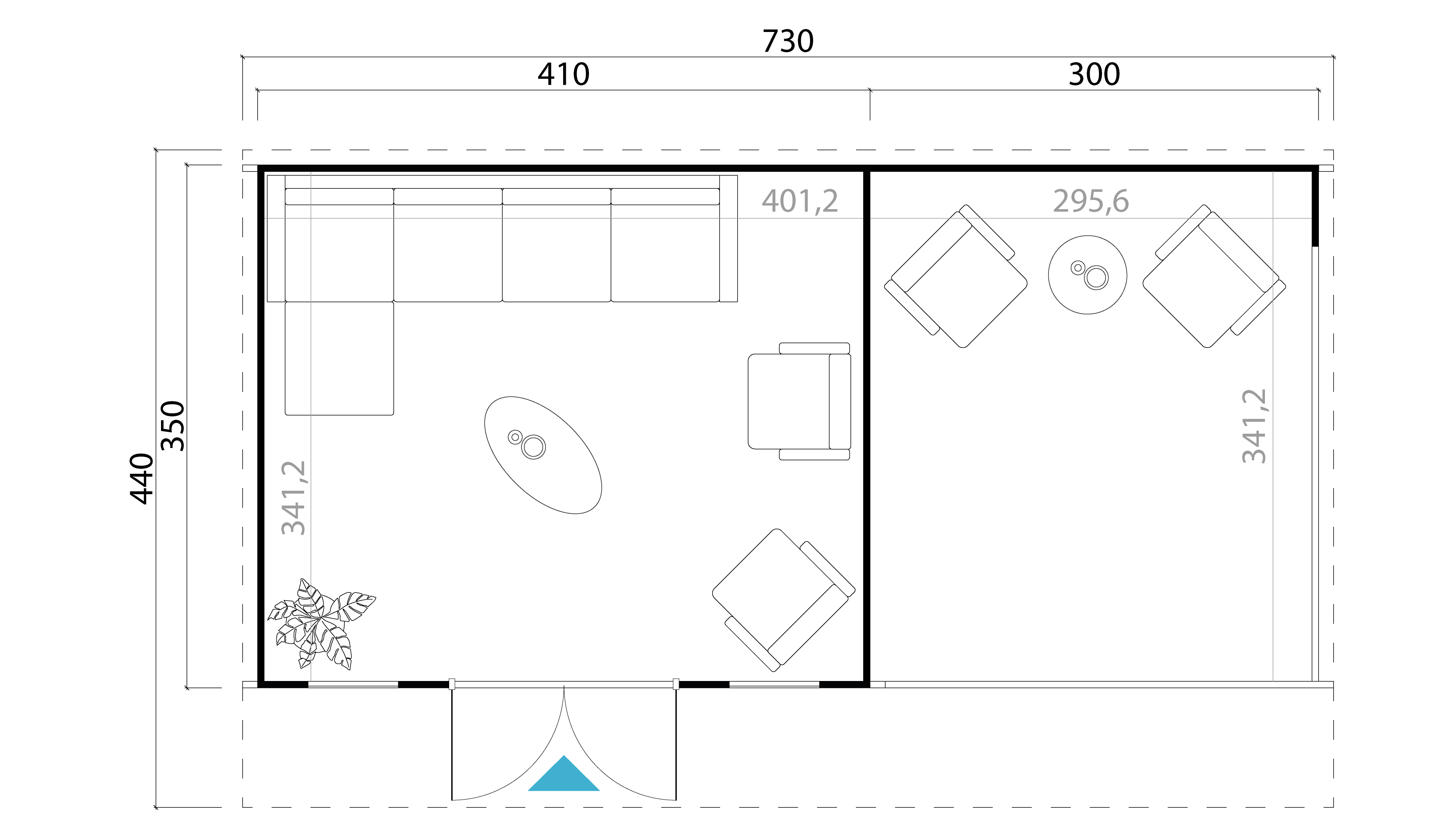 Lasita Maja Sicily Dachverlängerung Anbau für Sicily 44 mm, 300x350, Naturbelassen Lasita Maja Sicily Dachverlängerung Anbau für Sicily 44 mm, 300x350, Naturbelassen