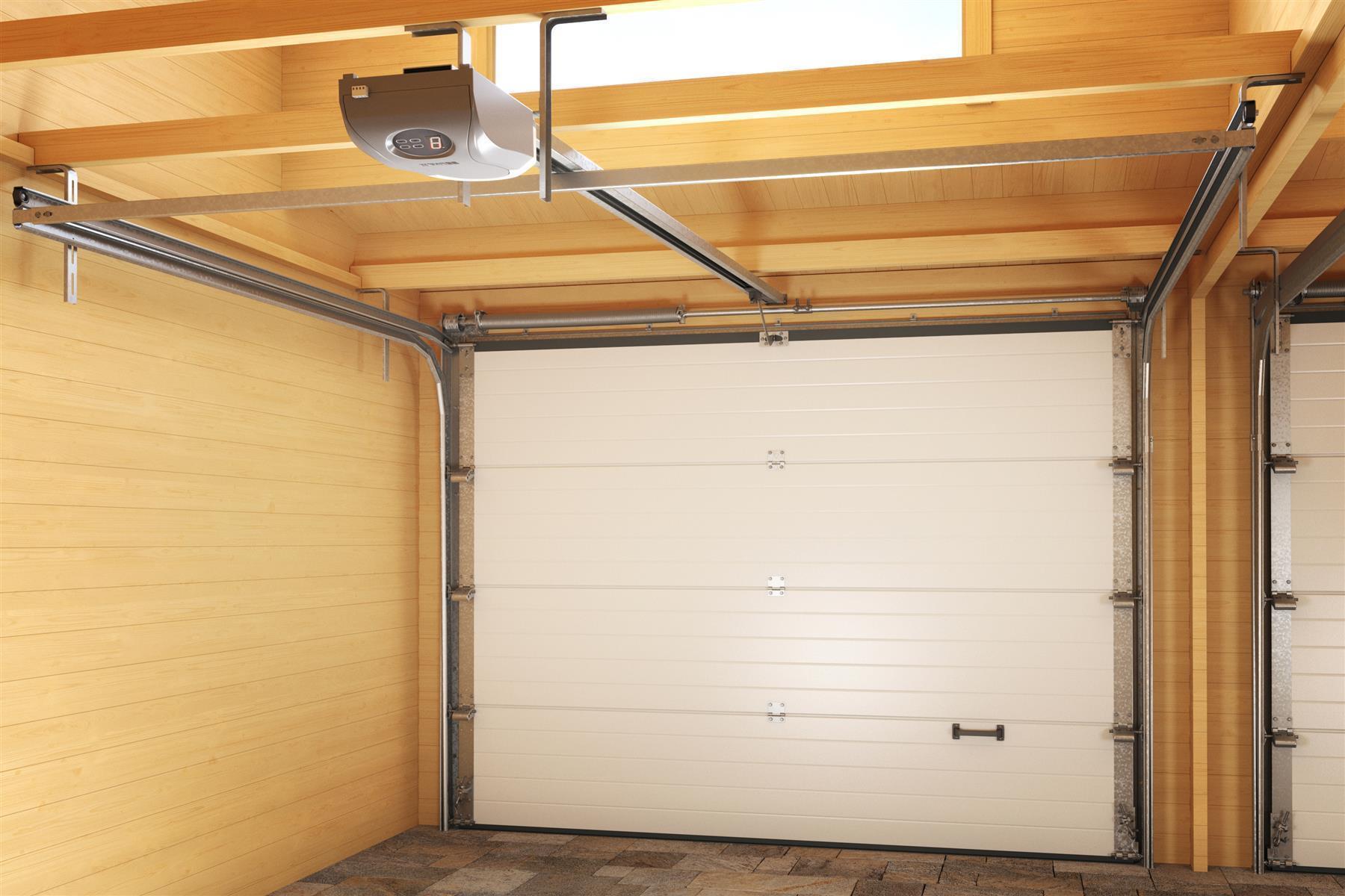 Lasita Maja Bahamas Set mit Sektionaltor Garage 44mm mit Dachanbau, 660 x 540, Schwedenrot Lasita Maja Bahamas Set mit Sektionaltor Garage 44mm mit Dachanbau, 660 x 540, Schwedenrot