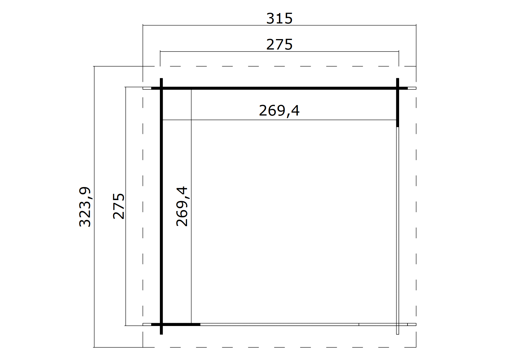 Lasita Maja Buffalo 275 Unterstand / Lounge 28mm, 275x275, Lichtgrau