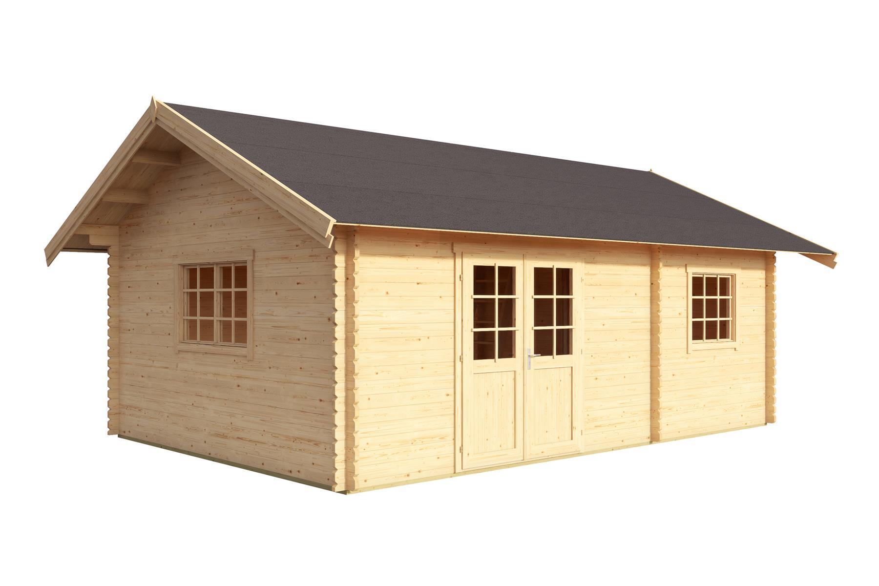 Lasita Maja Caroline Set Silber Gartenhaus Blockhaus 40 mm 3-Raum, 575 x 390, Naturbelassen Lasita Maja Caroline Set Silber Gartenhaus Blockhaus 40 mm 3-Raum, 575 x 390, Naturbelassen
