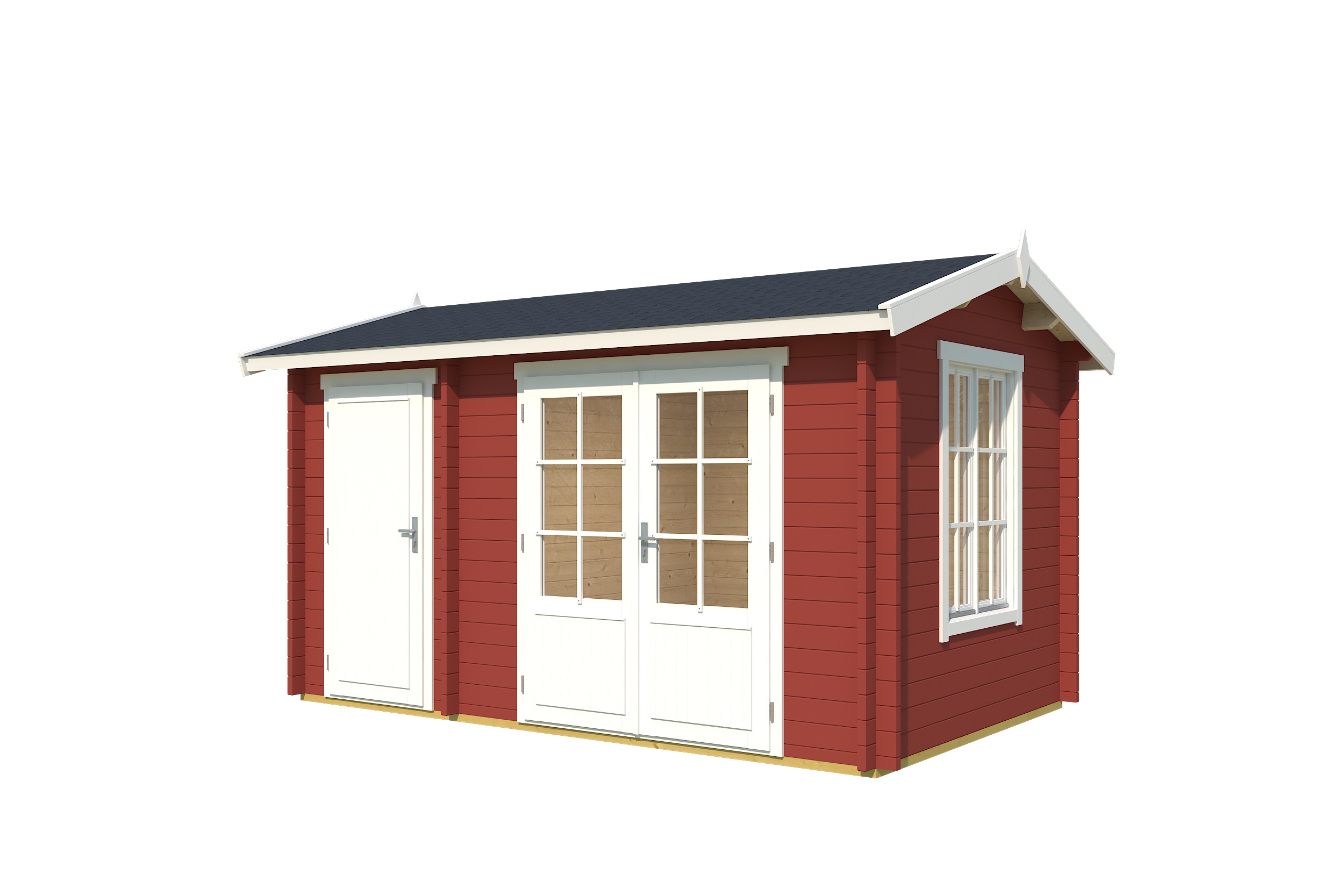 Lasita Maja Wrexham 1 Gartenhaus Blockhaus 44 mm 2-Raum, 390 x 240, Schwedenrot Lasita Maja Wrexham 1 Gartenhaus Blockhaus 44 mm 2-Raum, 390 x 240, Schwedenrot