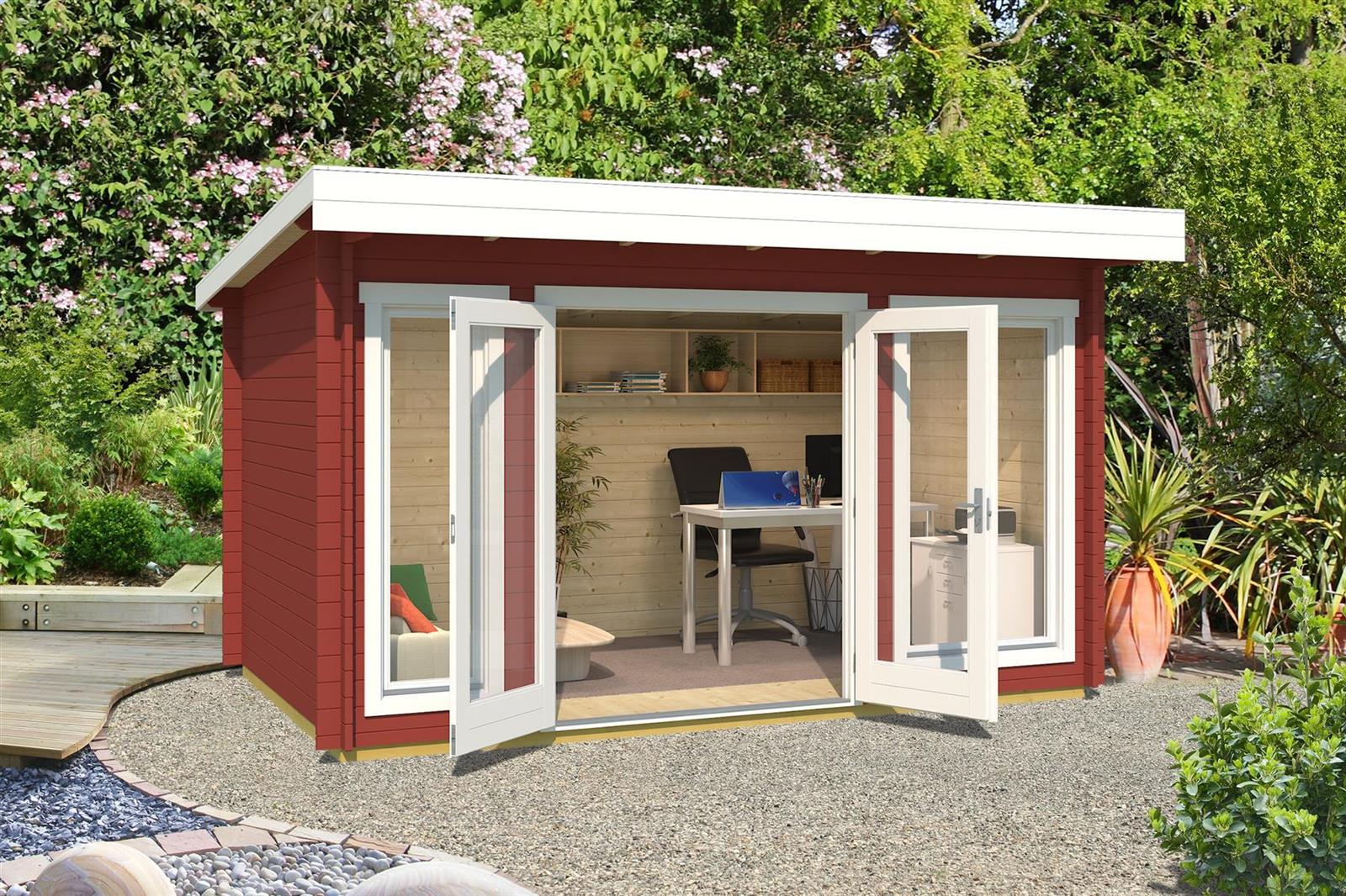 Lasita Maja Dorset 1 Gartenhaus Blockhaus 34 mm, 390 x 250, Schwedenrot