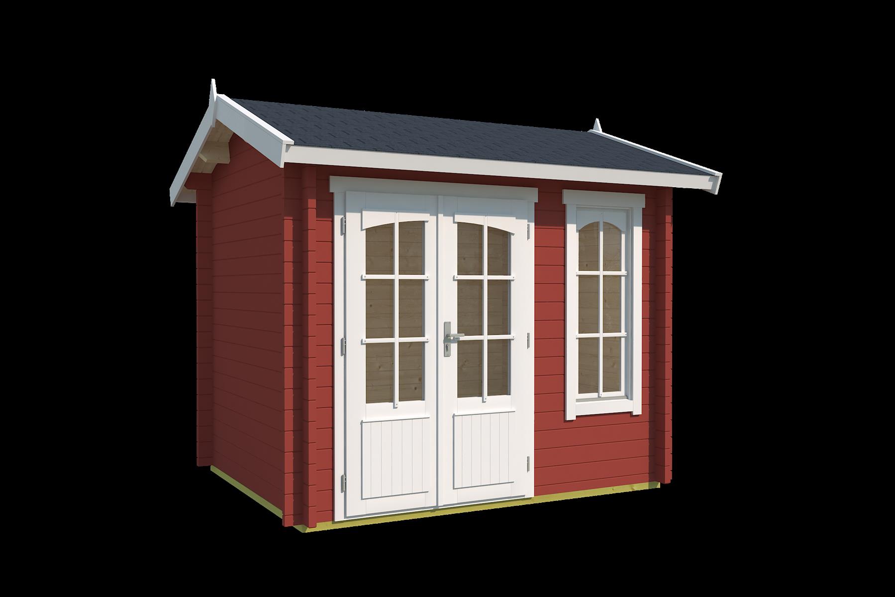 Lasita Maja Alex Mini Gartenhaus Blockhaus 44 mm, 250 x 200, Schwedenrot