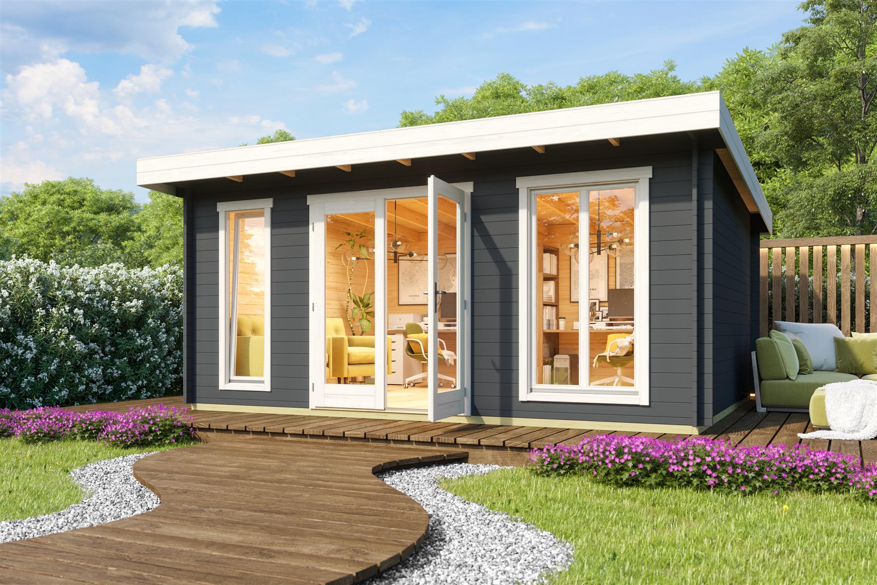 Lasita Maja Dorset 3 Gartenhaus Blockhaus 34 mm, 500 x 390, Carbongrau Lasita Maja Dorset 3 Gartenhaus Blockhaus 34 mm, 500 x 390, Carbongrau