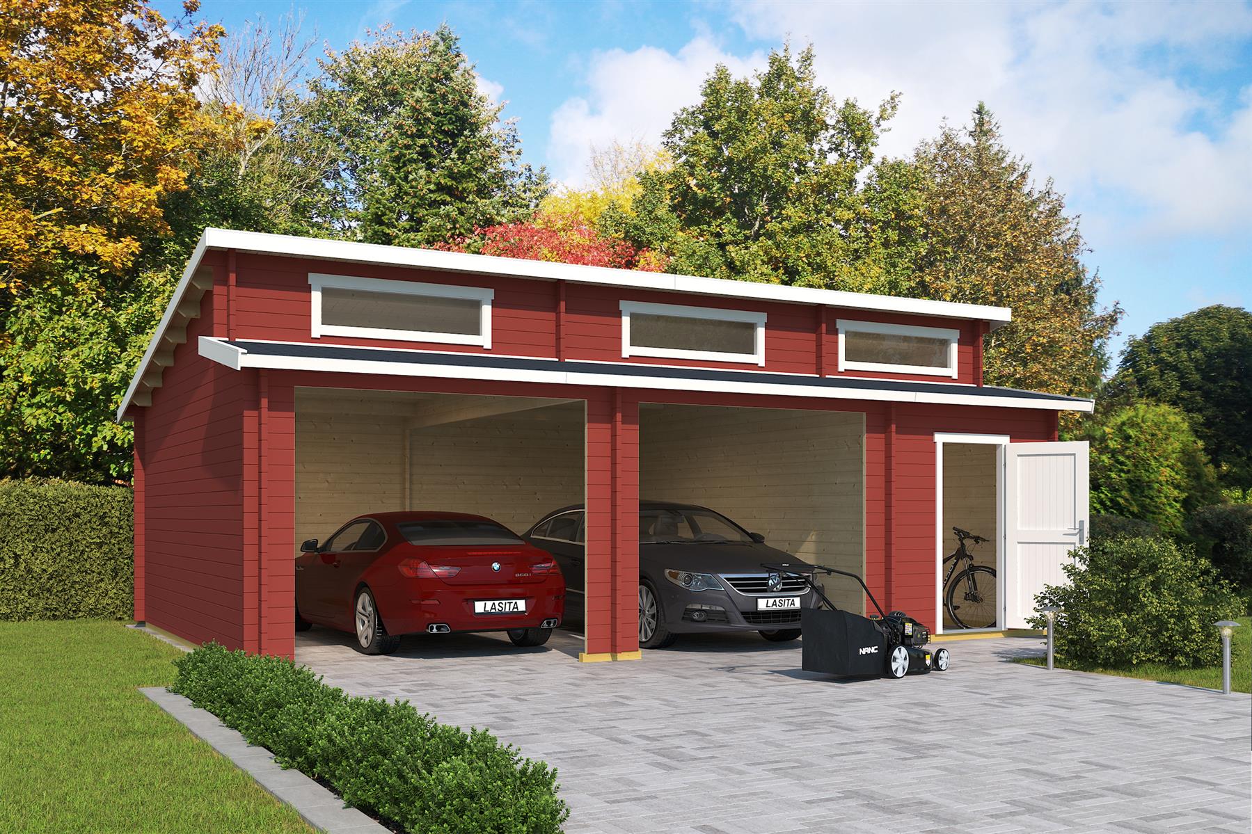 Lasita Maja Hawaii Ohne Tore Garage 44 mm 2-Raum, 780 x 520, Schwedenrot Lasita Maja Hawaii Ohne Tore Garage 44 mm 2-Raum, 780 x 520, Schwedenrot