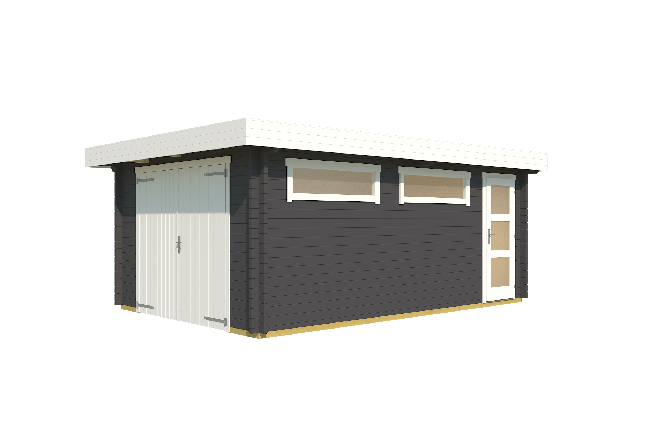 Lasita Maja Canberra Set mit Holztor Garage 44 mm, 360 x 540, Carbongrau Lasita Maja Canberra Set mit Holztor Garage 44 mm, 360 x 540, Carbongrau