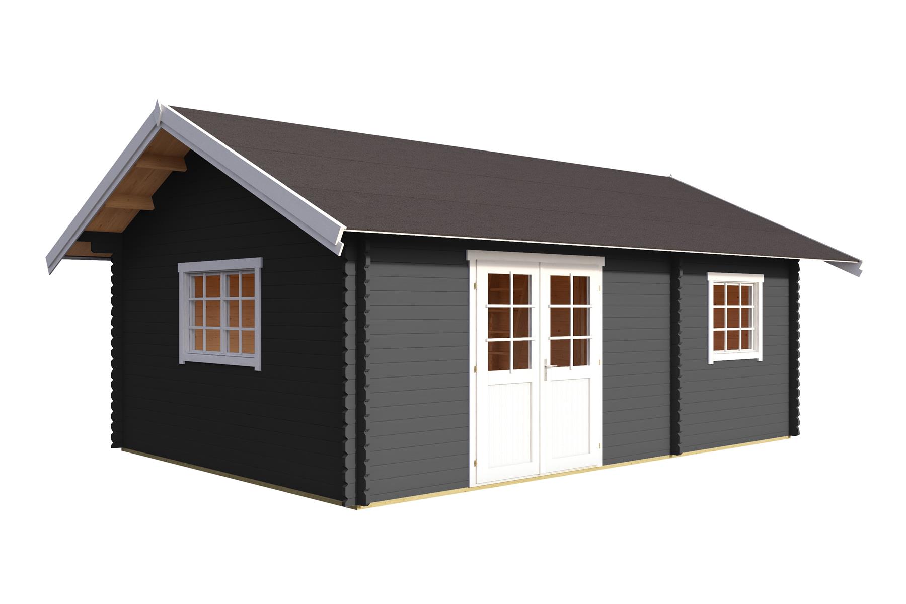 Lasita Maja Caroline Set Silber Gartenhaus Blockhaus 40 mm 3-Raum, 575 x 390, Carbongrau Lasita Maja Caroline Set Silber Gartenhaus Blockhaus 40 mm 3-Raum, 575 x 390, Carbongrau