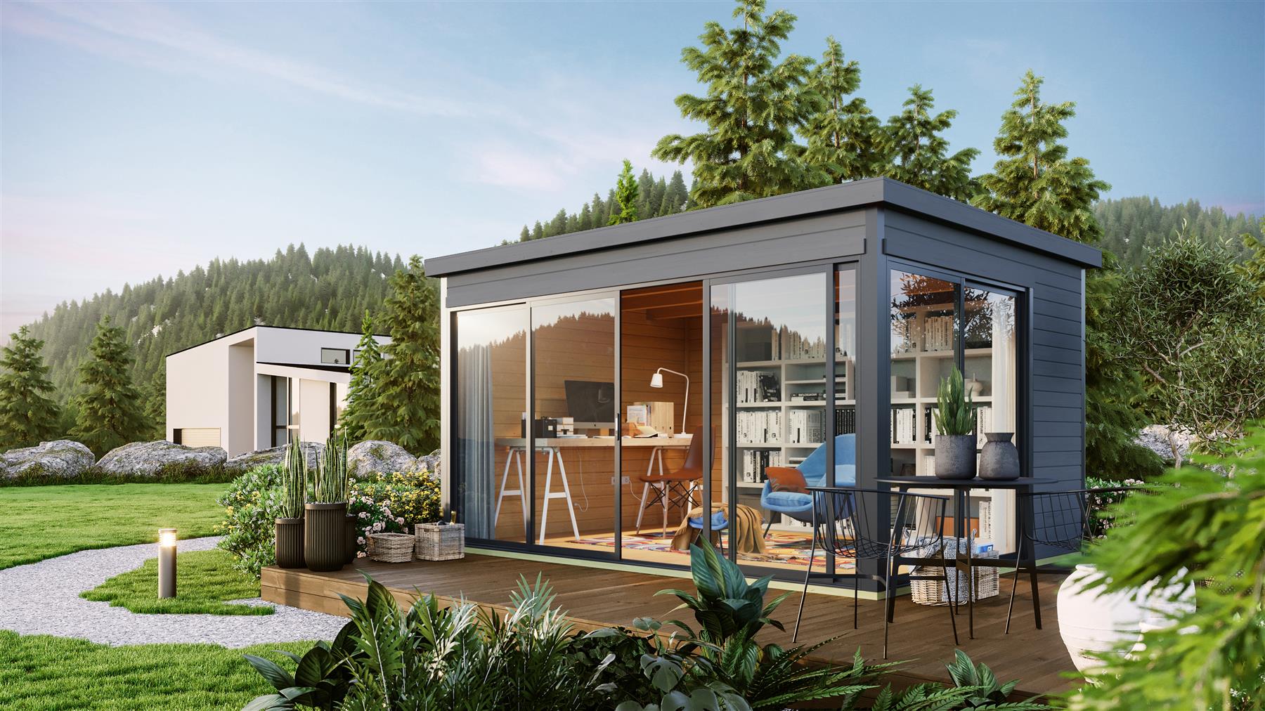 Lasita Maja Domeo 4 Gartenhaus Blockhaus 44 mm, 418 x 322, Carbongrau Lasita Maja Domeo 4 Gartenhaus Blockhaus 44 mm, 418 x 322, Carbongrau