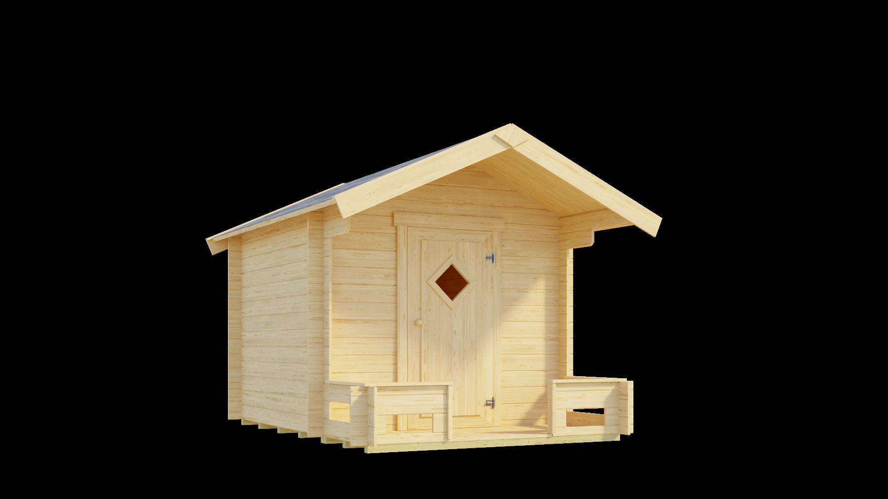 Lasita Maja Pinocchio Kinderspielhaus 19mm, Fundamentmass 180 x 180, Naturbelassen