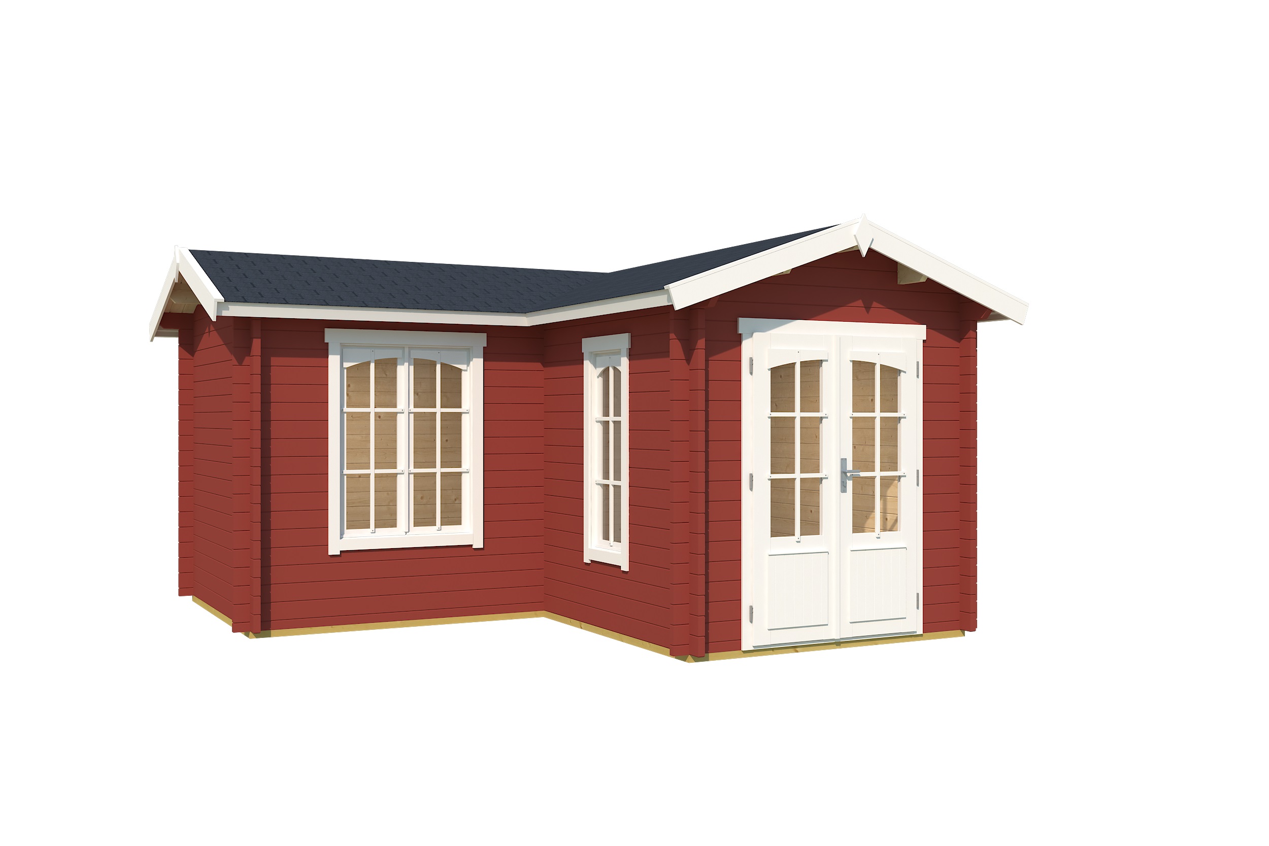 Lasita Maja Portsmouth 44 Gartenhaus Blockhaus 44 mm, 400 x 400, Schwedenrot