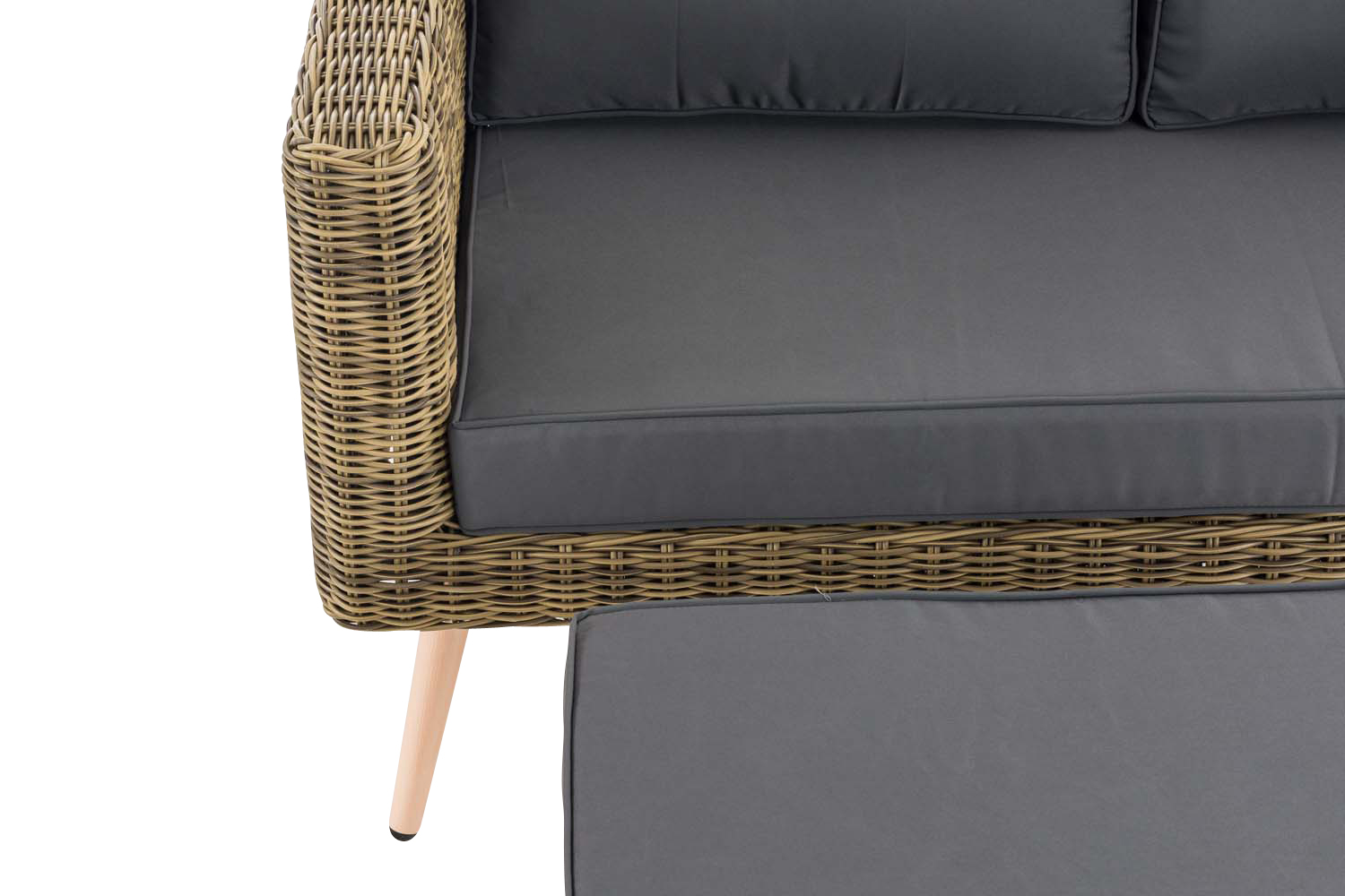 2er Sofa Molde mit Fußhocker Rundrattan natura 40 cm (Hellbraun) 2er Sofa Molde mit Fußhocker Rundrattan natura 40 cm (Hellbraun)