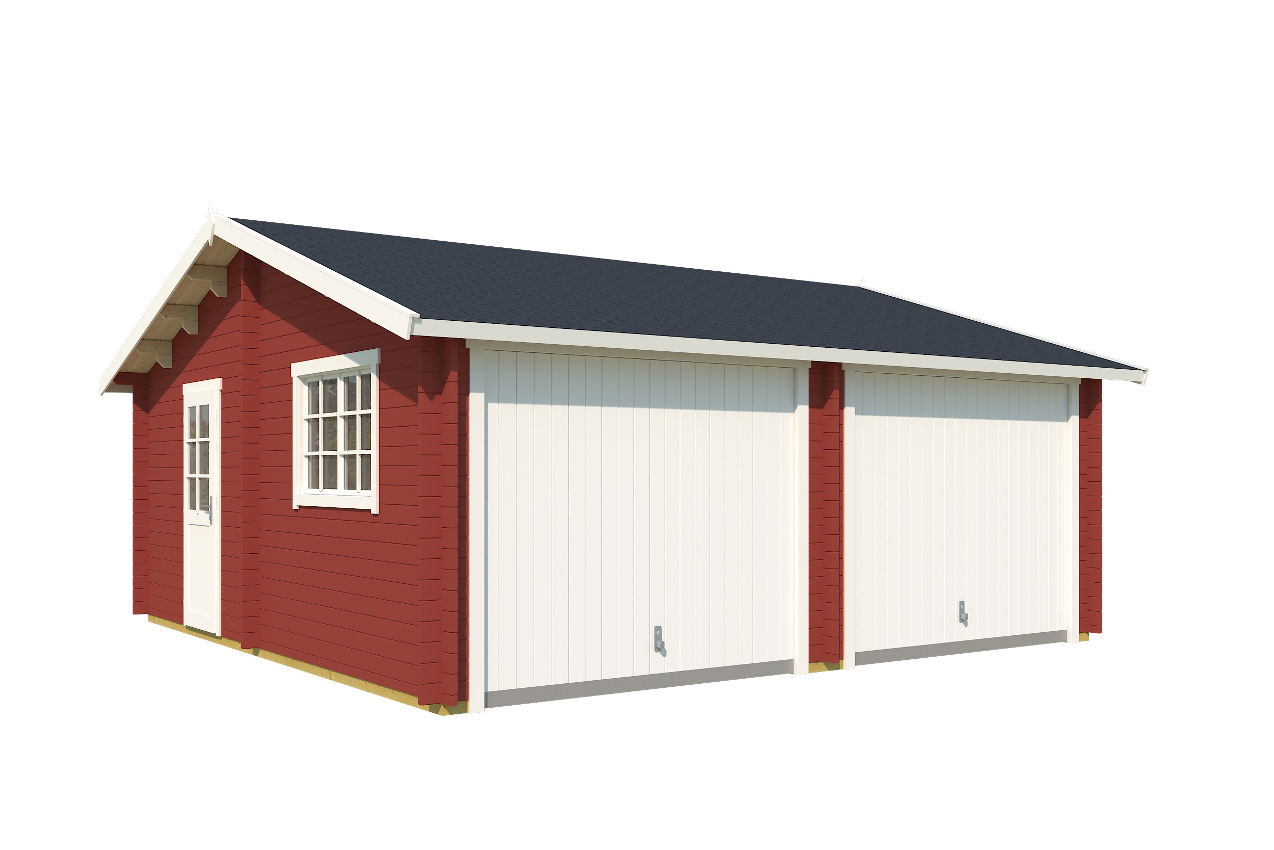 Lasita Maja Falkland Set mit Schwingtor Garage 44 mm, 575 x 575, Schwedenrot Lasita Maja Falkland Set mit Schwingtor Garage 44 mm, 575 x 575, Schwedenrot