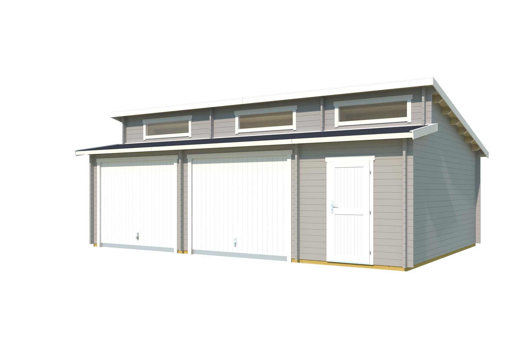 Lasita Maja Hawaii Set mit Schwingtoren Garage 44 mm 2-Raum, 780 x 520, Lichtgrau Lasita Maja Hawaii Set mit Schwingtoren Garage 44 mm 2-Raum, 780 x 520, Lichtgrau