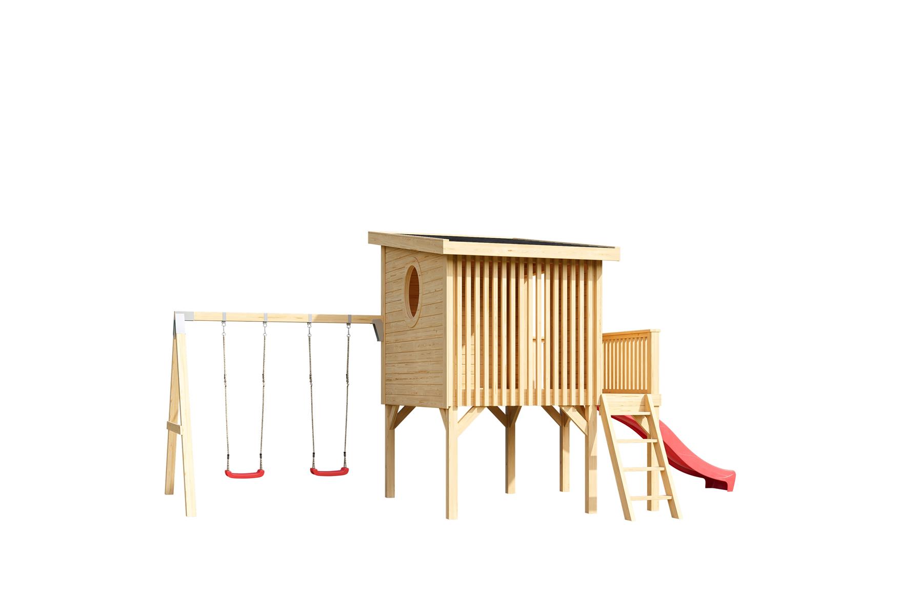 Lasita Maja Tivoli Schauckel-Set Zubehör / Schaukel-set inkl. Pfosten und 2 x Schaukel in rot für Tivoli 1, Naturbelassen Lasita Maja Tivoli Schauckel-Set Zubehör / Schaukel-set inkl. Pfosten und 2 x Schaukel in rot für Tivoli 1, Naturbelassen