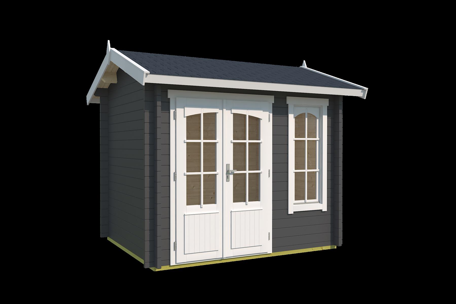 Lasita Maja Alex Mini Gartenhaus Blockhaus 44 mm, 250 x 200, Carbongrau Lasita Maja Alex Mini Gartenhaus Blockhaus 44 mm, 250 x 200, Carbongrau