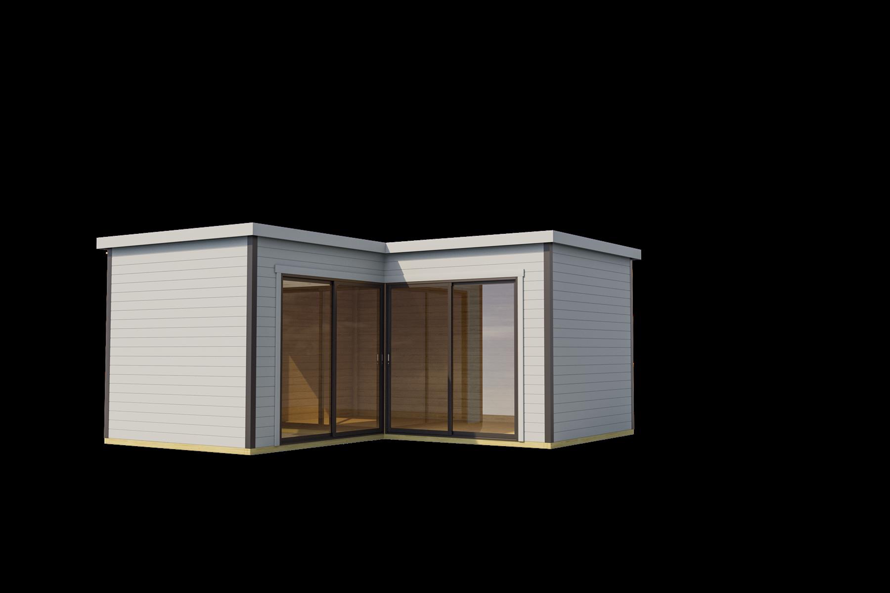 Lasita Maja Domeo 6 Gartenhaus Blockhaus 44 mm, 500 x 500, Lichtgrau