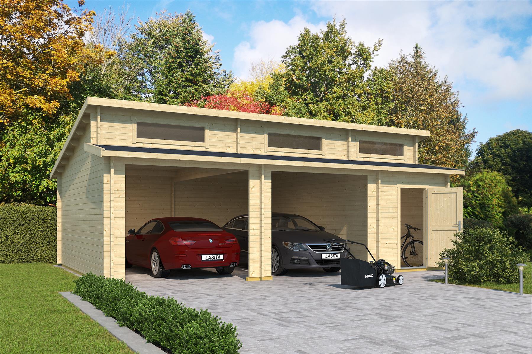 Lasita Maja Hawaii Ohne Tore Garage 44 mm 2-Raum, 780 x 520, Naturbelassen Lasita Maja Hawaii Ohne Tore Garage 44 mm 2-Raum, 780 x 520, Naturbelassen