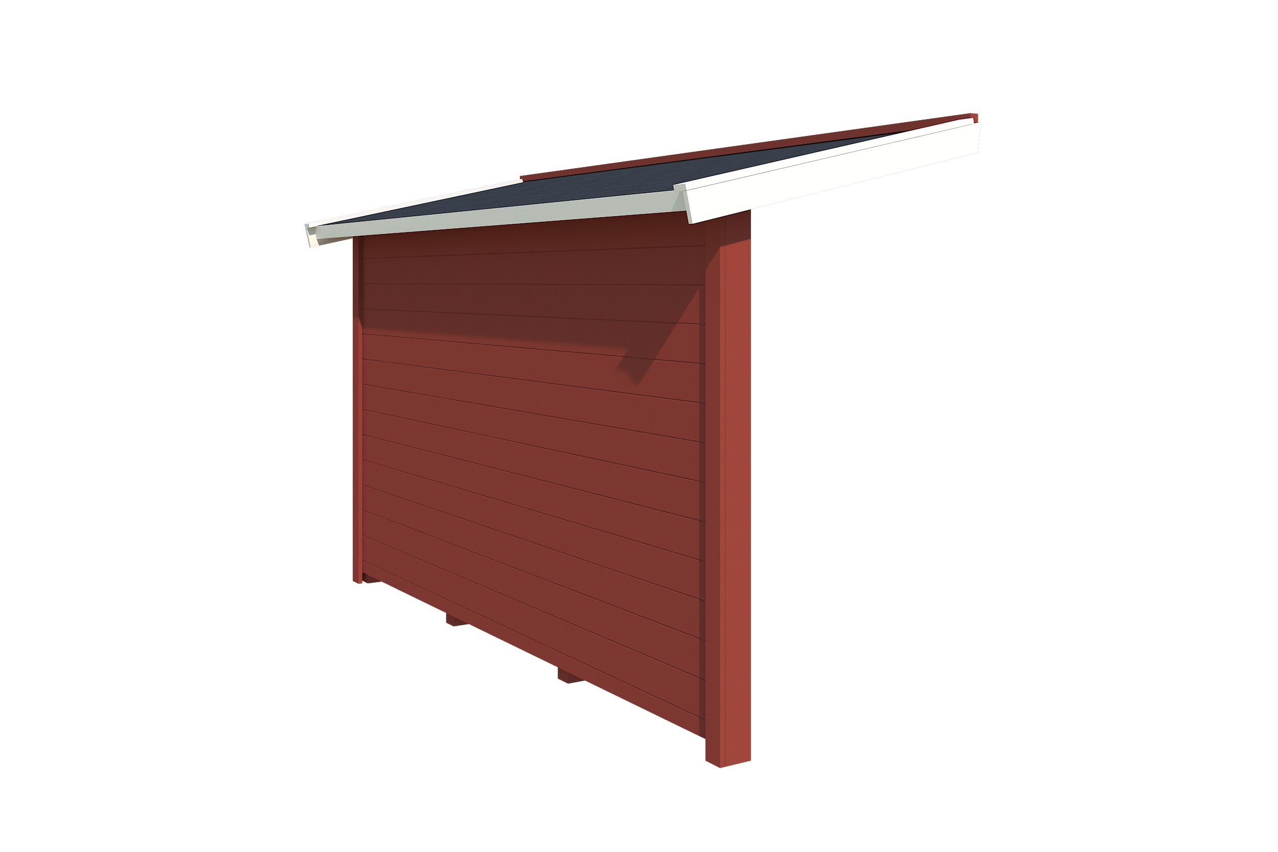 Lasita Maja Schleppdach mit Seitenwand 90 X 300 B Schleppdach 28 mm, 280x900, Schwedenrot Lasita Maja Schleppdach mit Seitenwand 90 X 300 B Schleppdach 28 mm, 280x900, Schwedenrot