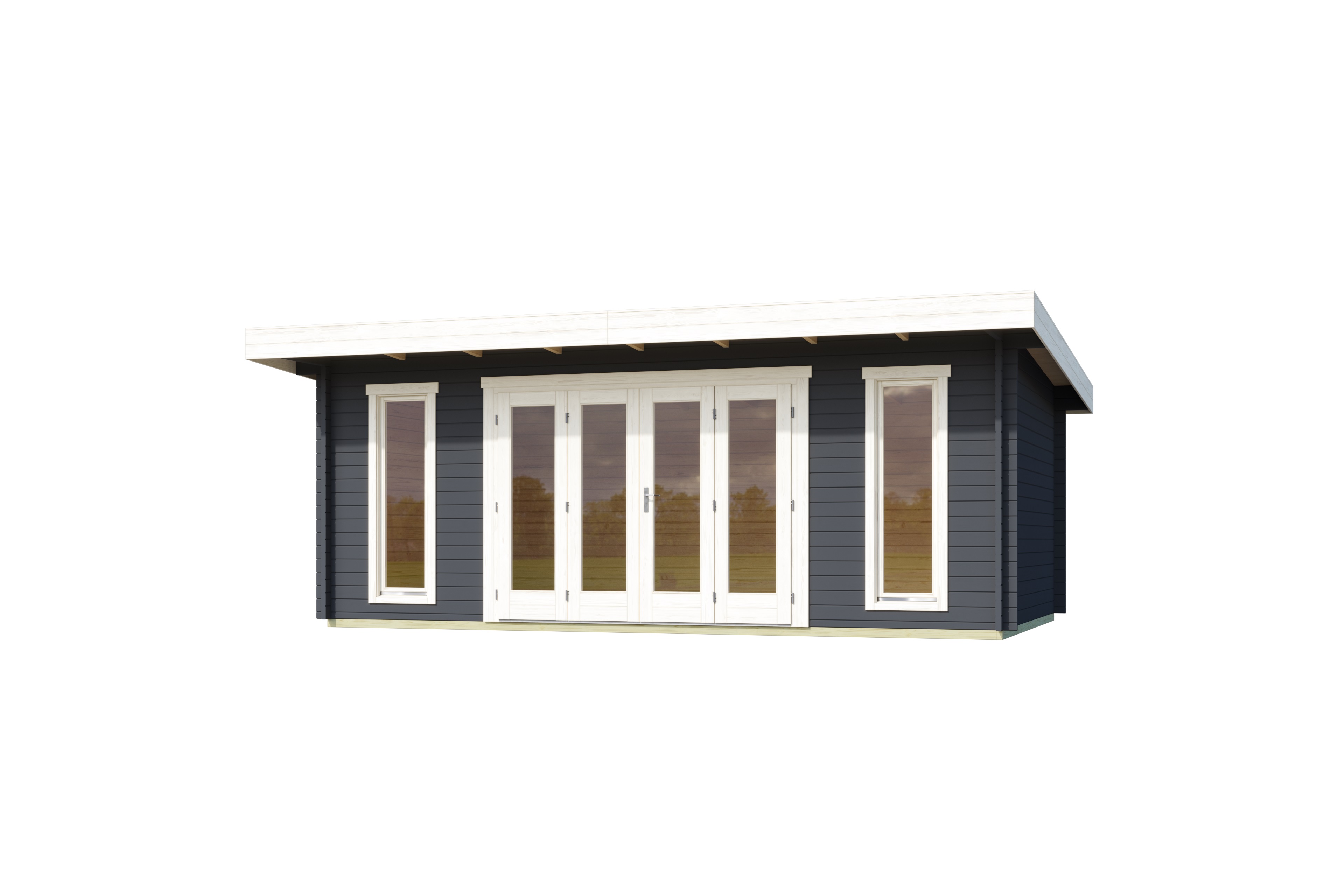 Lasita Maja Sussex 2 Gartenhaus Blockhaus 44 mm, 570 x 360, Carbongrau