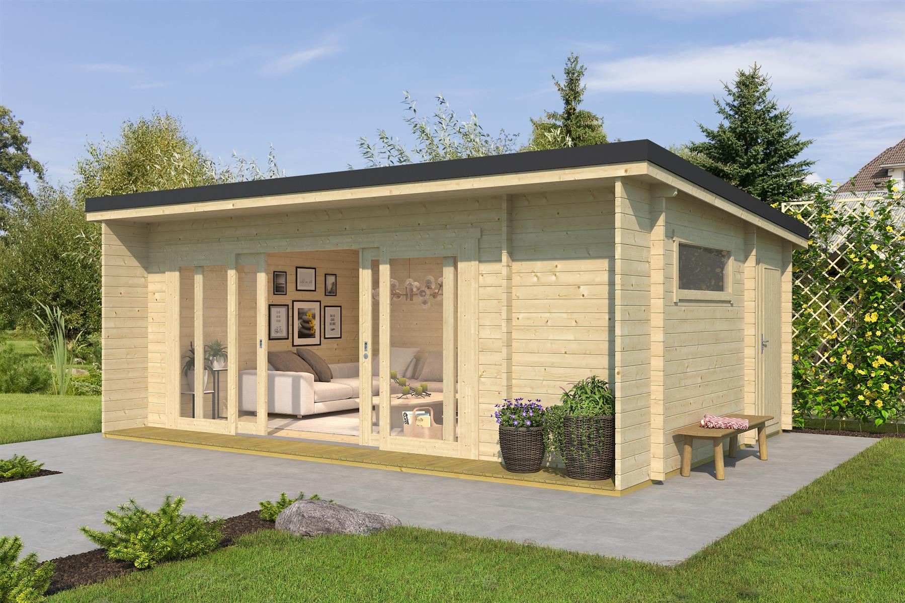 Lasita Maja Java Gartenhaus Blockhaus 44 mm 3-Raum, 608 x 390, Naturbelassen Lasita Maja Java Gartenhaus Blockhaus 44 mm 3-Raum, 608 x 390, Naturbelassen